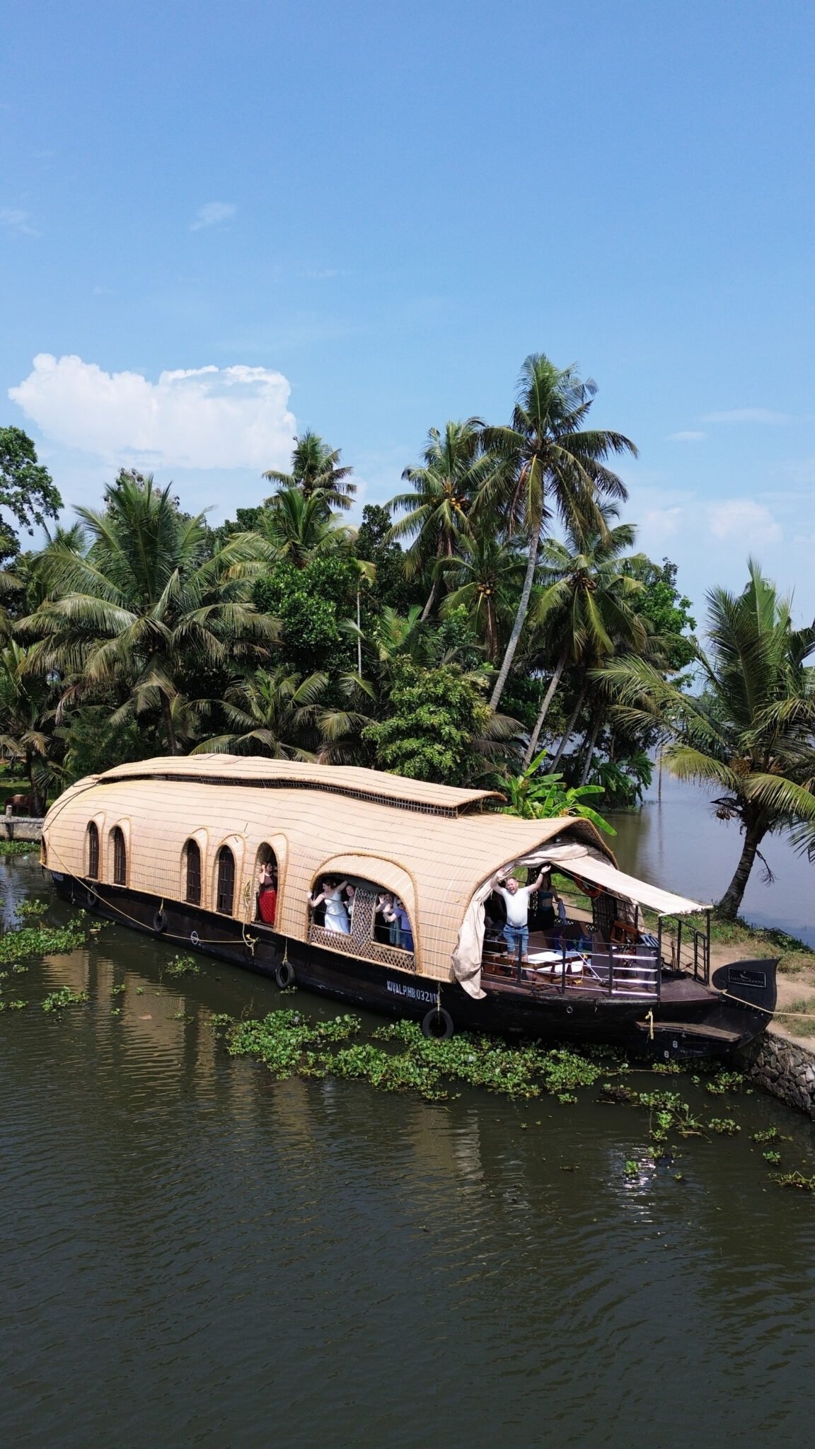 South India kerala group trip on the backwaters in a houseboat