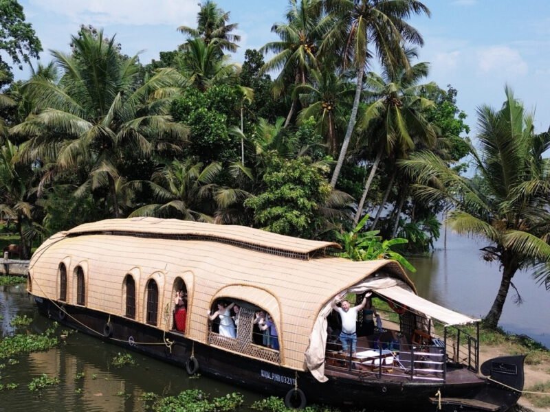 South India kerala group trip on the backwaters in a houseboat